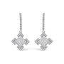 Princess and Round Diamond Geometric Composite Dangle Earrings in 10K White Gold, photo 1