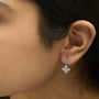 Princess and Round Diamond Geometric Composite Dangle Earrings in 10K White Gold, photo 3