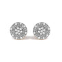 Aretes de botón con halo de cuentas y diamantes de 1/7 ct. p.t. en oro amarillo de 10K, foto 1