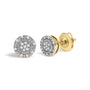 Aretes de botón con halo de cuentas y diamantes de 1/7 ct. p.t. en oro amarillo de 10K, foto 2