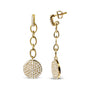 Aretes colgantes de cadena con diamantes en racimo de 1 ct. p.t. en plata de ley bañada en oro amarillo de 18K, foto 4