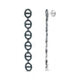 1 Ct. T.W. Treated Blue Diamond Linked Circle Drop Earrings in Sterling Silver, photo 4
