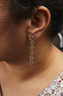 1 Ct. T.W. Treated Yellow Diamond Linked Circle Drop Earrings in Sterling Silver, photo 3