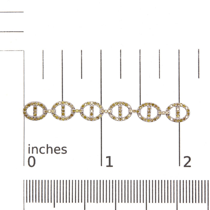 1 Ct. T.W. Treated Yellow Diamond Linked Circle Drop Earrings in Sterling Silver, photo 5