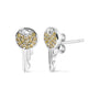 Aretes con dije de diamantes amarillos tratados de 1/6 ct. p.t. en plata de ley, foto 2