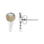 Aretes con dije de diamantes amarillos tratados de 1/6 ct. p.t. en plata de ley, foto 4
