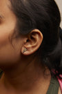Aretes con dije de diamantes amarillos tratados de 1/6 ct. p.t. en plata de ley, foto 3