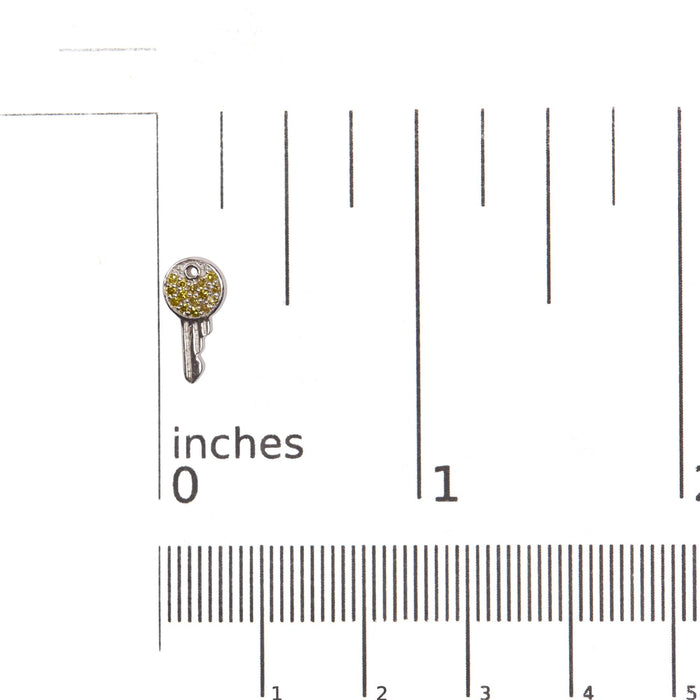 Aretes con dije de diamantes amarillos tratados de 1/6 ct. p.t. en plata de ley, foto 5