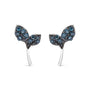 Blue Treated Diamond Accent Leaf Stud Earrings in Sterling Silver, photo 1
