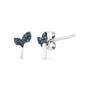 Blue Treated Diamond Accent Leaf Stud Earrings in Sterling Silver, photo 2