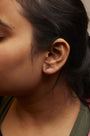 Blue Treated Diamond Accent Leaf Stud Earrings in Sterling Silver, photo 3