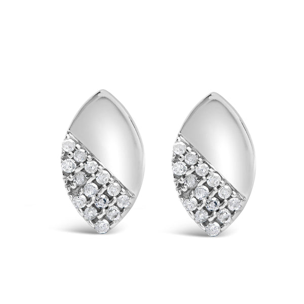 1/6 Ct. T.W. Diamond and Mirror Polish Pear Shape Stud Earrings in Sterling Silver, photo 1