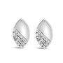 Aretes de botón de pera con diamantes de 1/6 ct. p.t. y pulido espejo en plata de ley, foto 1