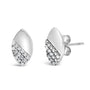 Aretes de botón de pera con diamantes de 1/6 ct. p.t. y pulido espejo en plata de ley, foto 2