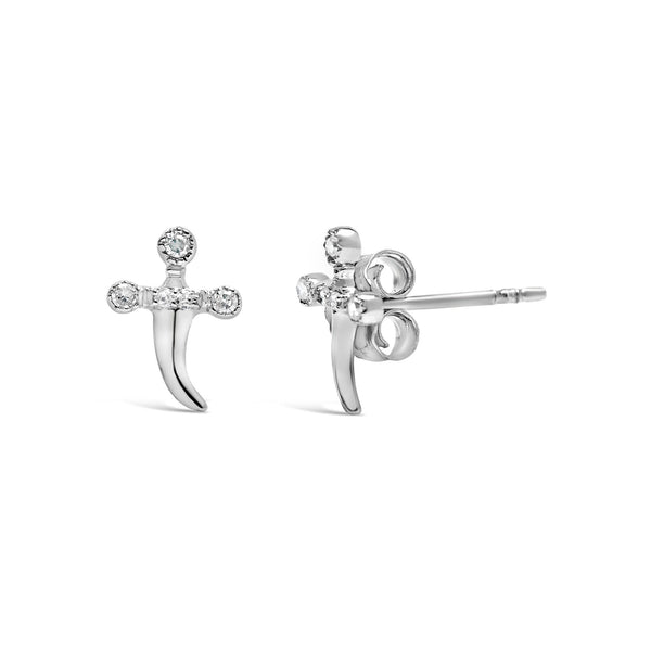 Diamond Accent Knife Earrings in Sterling Silver, photo 2