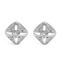 1 Ct. T.W. Diamond Studded Rhombus Stud Earrings in Sterling Silver, photo 1
