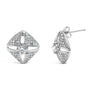 1 Ct. T.W. Diamond Studded Rhombus Stud Earrings in Sterling Silver, photo 2