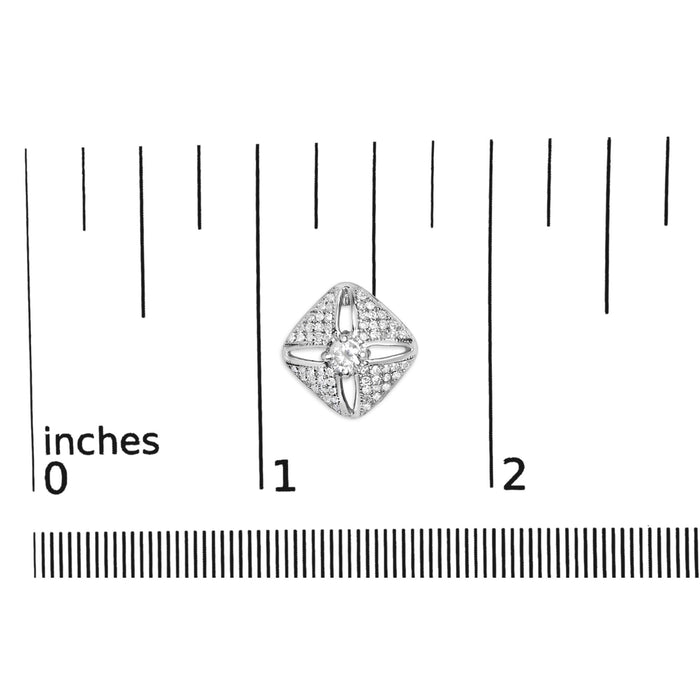 1 Ct. T.W. Diamond Studded Rhombus Stud Earrings in Sterling Silver, photo 5