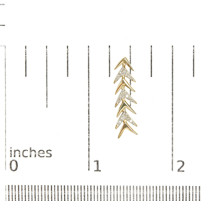 1/5 Ct. T.W. Diamond Chevron Arrow Stud Earrings in 18K Yellow Gold-Plated Sterling Silver, photo 4