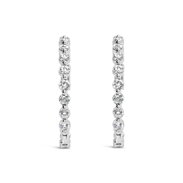 5 Ct. T.W. Lab-Grown Diamond Inside-Out Hoop Earrings in 14K White Gold, photo 2