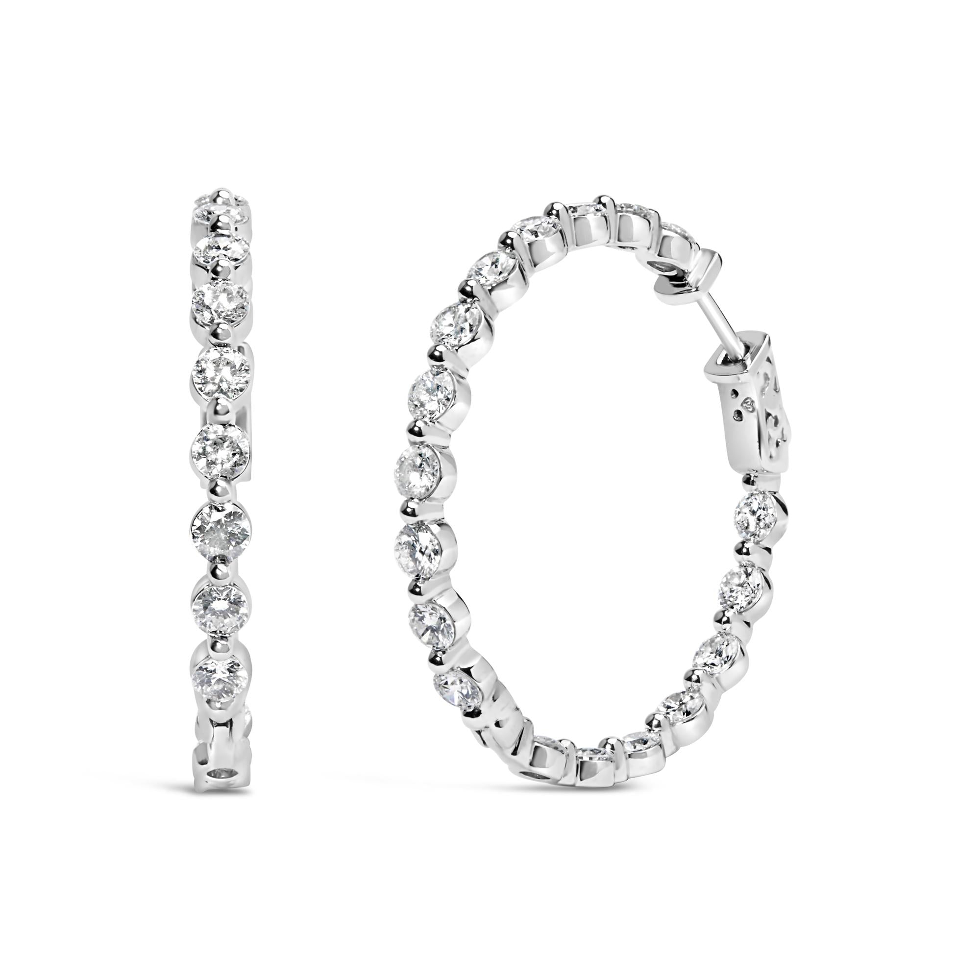 5 Ct. T.W. Lab-Grown Diamond Inside-Out Hoop Earrings in 14K White Gold, photo 1