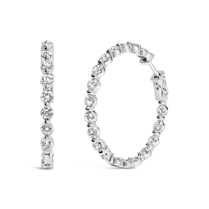 5 Ct. T.W. Lab-Grown Diamond Inside-Out Hoop Earrings in 14K White Gold, photo 1