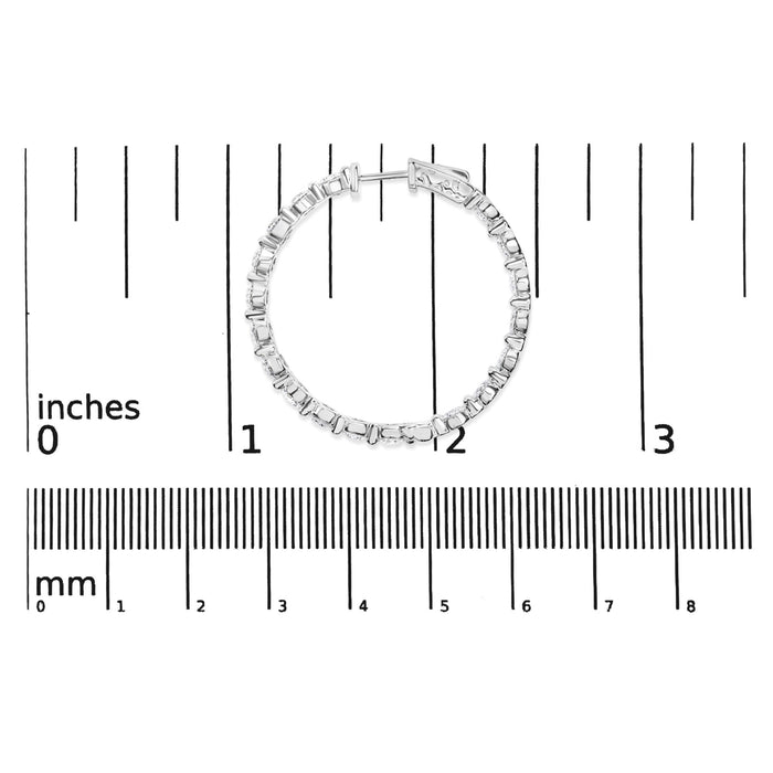 5 Ct. T.W. Lab-Grown Diamond Inside-Out Hoop Earrings in 14K White Gold, photo 5