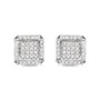 1 1/10 Ct. T.W. Princess Diamond Composite and Halo Stud Earrings in 10K White Gold, photo 1