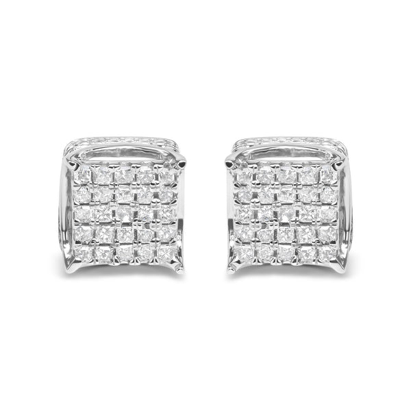 1/2 Ct. T.W. Princess-Cut Diamond Square-Shaped Multi Stone Stud Earrings in 10K White Gold, photo 1