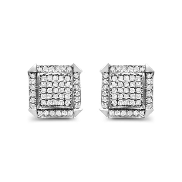 1 Ct. T.W. Diamond Composite with Halo Stud Earrings in 10K White Gold, photo 1