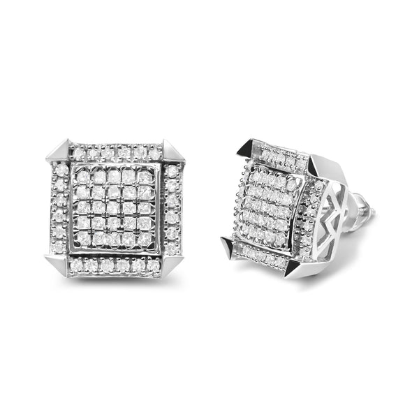 1 Ct. T.W. Diamond Composite with Halo Stud Earrings in 10K White Gold, photo 2