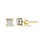 Princess-Cut Diamond Push-Back 4-Prong Classic Stud Earrings in 10K Yellow Gold-Plated Sterling Silver, photo 4