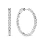 Aretes de aro dentro y fuera con diamantes princesa de 1 ct. p.t. en oro blanco de 14K, foto 2