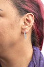 1 Ct. T.W. Princess Diamond Inside Out Hoop Earrings in Sterling Silver, photo 3
