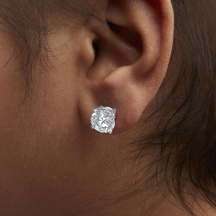 5 Ct. T.W. IGI Certified Lab-Grown Diamond Classic 4-Prong Stud Earrings with Screw Backs in 14K White Gold, photo 3