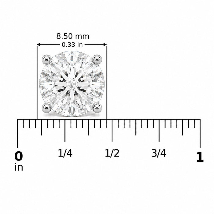 IGI Certified Lab-Grown Diamond Solitaire Stud Earrings in 14K Gold, photo 42
