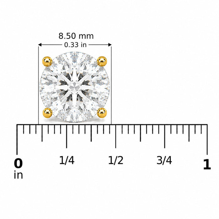 IGI Certified Lab-Grown Diamond Solitaire Stud Earrings in 14K Gold, photo 41