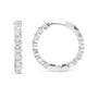 5 Ct. T.W. Lab-Grown Diamond 4mm Inside Out Hoop Earrings in 14K White Gold, photo 4