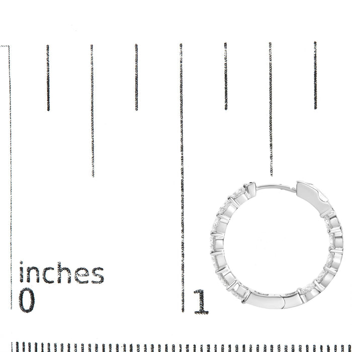 5 Ct. T.W. Lab-Grown Diamond 4mm Inside Out Hoop Earrings in 14K White Gold, photo 5