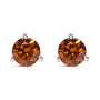 Aretes de botón de 3 garras con diamantes de colores cultivados en laboratorio de 1/2 ct. p.t. en oro blanco de 14K, foto 1