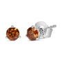 Aretes de botón de 3 garras con diamantes de colores cultivados en laboratorio de 1/2 ct. p.t. en oro blanco de 14K, foto 2