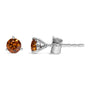 Aretes de botón de 3 garras con diamantes de colores cultivados en laboratorio de 1/2 ct. p.t. en oro blanco de 14K, foto 4