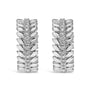 1/4 Ct. T.W. Lab-Grown Diamond Leafy Wreath Hoop Earrings in 14K White Gold, photo 2