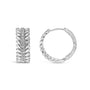 1/4 Ct. T.W. Lab-Grown Diamond Leafy Wreath Hoop Earrings in 14K White Gold, photo 4