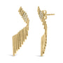 Sculpted Diamond Accent Drop Earrings in 14K Yellow Gold-Plated Sterling Silver, photo 2
