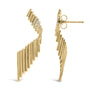Sculpted Diamond Accent Drop Earrings in 14K Yellow Gold-Plated Sterling Silver, photo 4