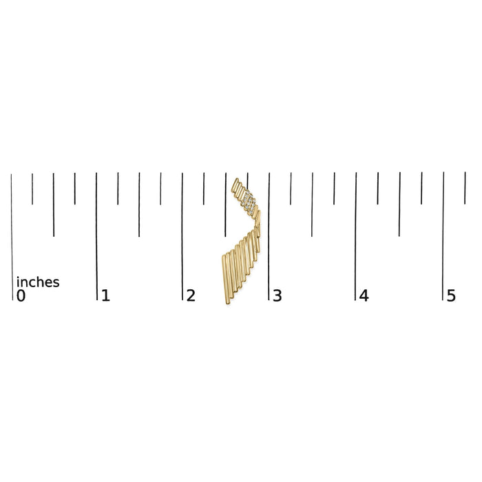 Sculpted Diamond Accent Drop Earrings in 14K Yellow Gold-Plated Sterling Silver, photo 5