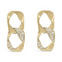 Aretes colgantes de eslabón abierto con diamantes de 1/5 ct. p.t. en plata de ley bañada en oro amarillo de 14K, foto 1