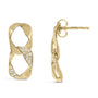 Aretes colgantes de eslabón abierto con diamantes de 1/5 ct. p.t. en plata de ley bañada en oro amarillo de 14K, foto 2