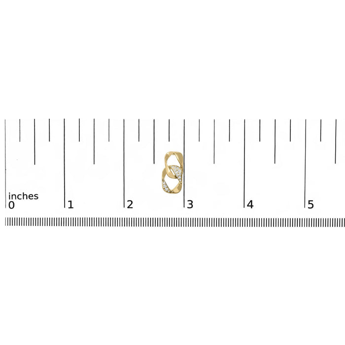 Aretes colgantes de eslabón abierto con diamantes de 1/5 ct. p.t. en plata de ley bañada en oro amarillo de 14K, foto 5